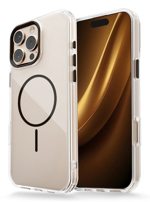 Smart iPhone 17 skaidrus MagSafe dėklas, juoda, 3 nuotrauka